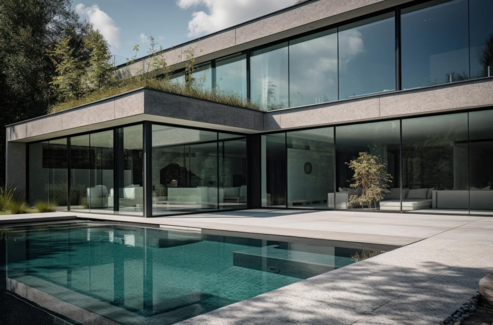 Casa moderna com películas